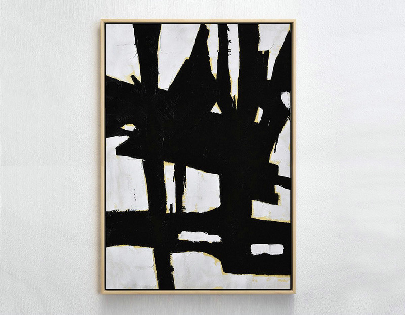 Handmade Large Painting,Minimalist Painting On Canvas, Palette Knife Vertical Minimal Art - Large Canvas Wall Art For Sale